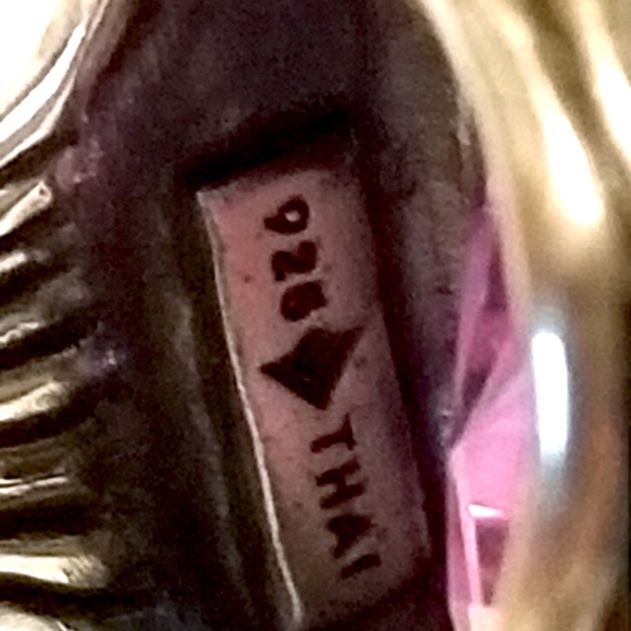 Silpada Vintage Oxidized Heavy Sterling Silver Lavender Fields CZ Ring Sz 8 - Picture 7 of 7